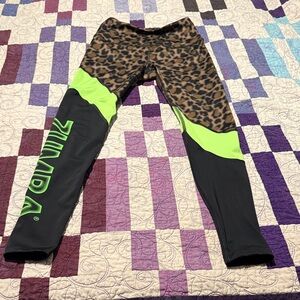 Zumba Fitness Women's Leggings - Black, Green, Leopard Print